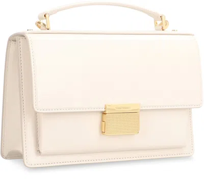 Golden Goose 'venezia' White Handbag With Lettering Logo And Clasp Closure In Leather Woman In White