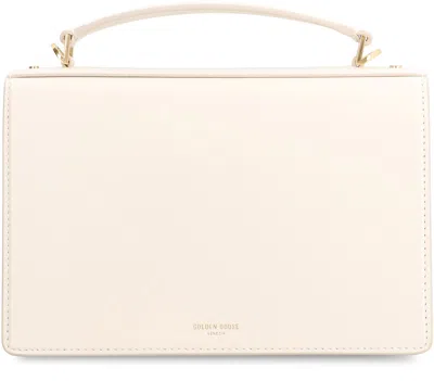 Golden Goose 'venezia' White Handbag With Lettering Logo And Clasp Closure In Leather Woman In White