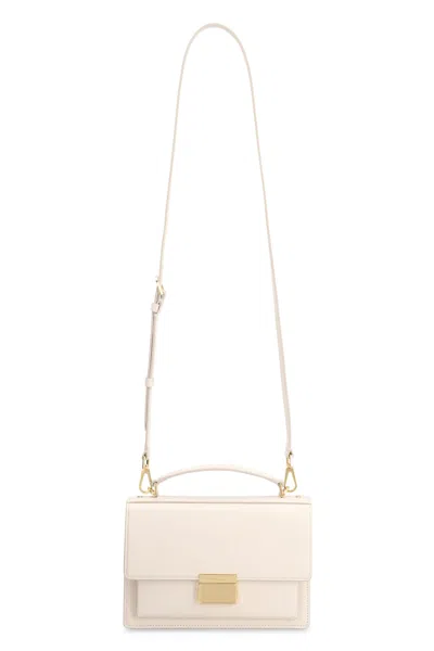 Golden Goose 'venezia' White Handbag With Lettering Logo And Clasp Closure In Leather Woman In White