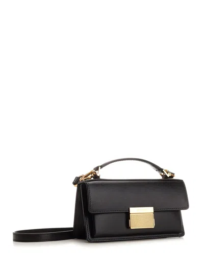 Golden Goose Venice Small Bag In Black Palmellate Leather And Gold Details In Black