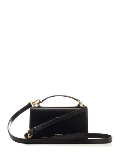 Golden Goose Venice Small Bag In Black Palmellate Leather And Gold Details In Black
