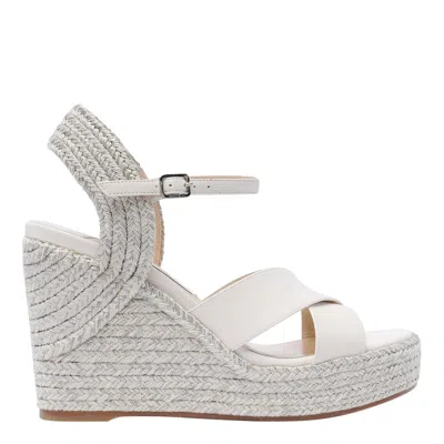 Jimmy Choo Strappy Open Toe Wedge Sandals In White