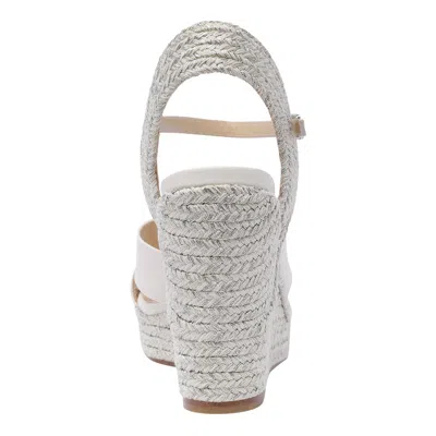 Jimmy Choo Strappy Open Toe Wedge Sandals In White