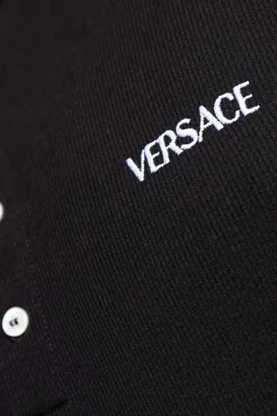 Versace Embroidered Logo Under Shirt In Black