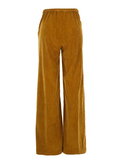Forte Forte Double Velvet High Waist Pants In Brown
