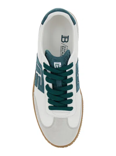 Balmain Swan Suede And Leather Sneakers