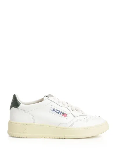 Autry Sneakers Dals Low In White And Black Leather In White