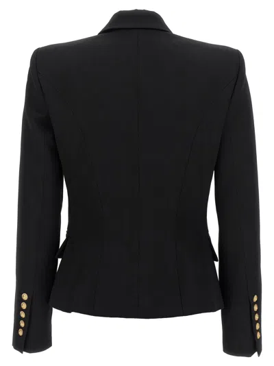 Balmain Wool Blazer With Iconic Metal Buttons In Black