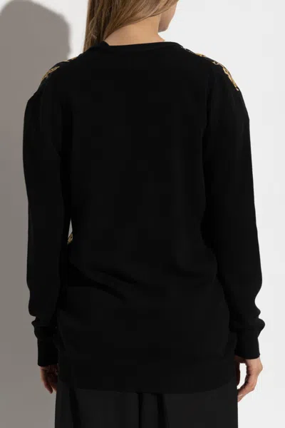 Balmain Mid-length Oversized Sweater In Black