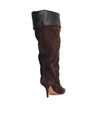 Paris Texas Ines Reverse Suede Mid-calf Boots In Brown