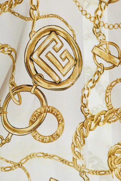 Balmain Printed Chains Long-sleeved Shirt In White