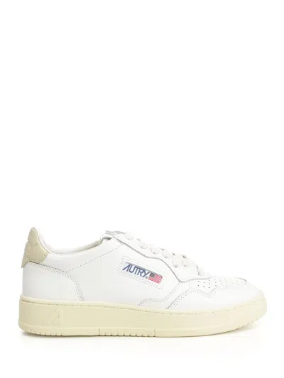 Autry Sneakers Medalist Low In Pelle Bianca E Tidal Foam
