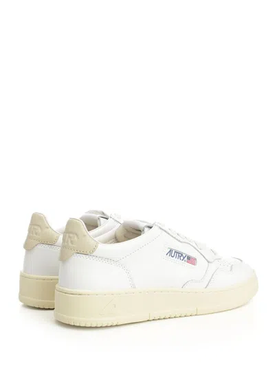 Autry Sneakers Medalist Low In Pelle Bianca E Tidal Foam