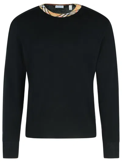 Burberry Ralph Lauren Purple Label Cable Pullover In Black