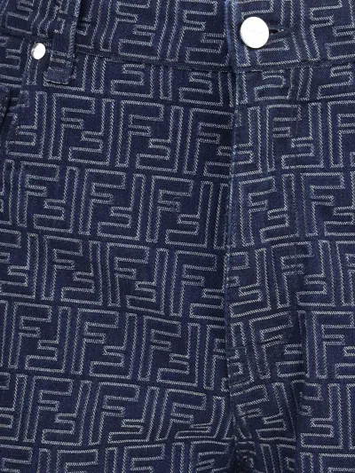 Fendi Short Jeans In Blue