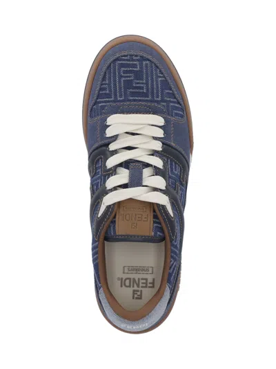 Fendi Match Jacquard Ff Sneaker Blue In Multi