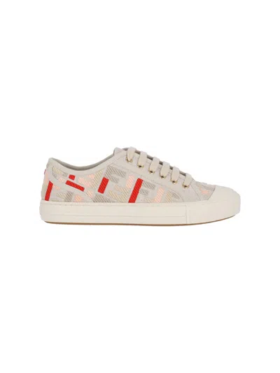 Fendi Domino Canvas Sneakers In Multi