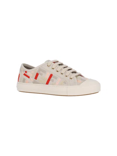Fendi Domino Canvas Sneakers In Multi