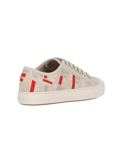 Fendi Domino Canvas Sneakers In Multi