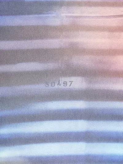 Jean Paul Gaultier Mesh Striped Bodycon Maxi Dress In Blue