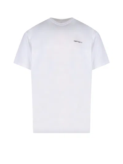 Carhartt Wip Logo Embroidery T Shirt In White