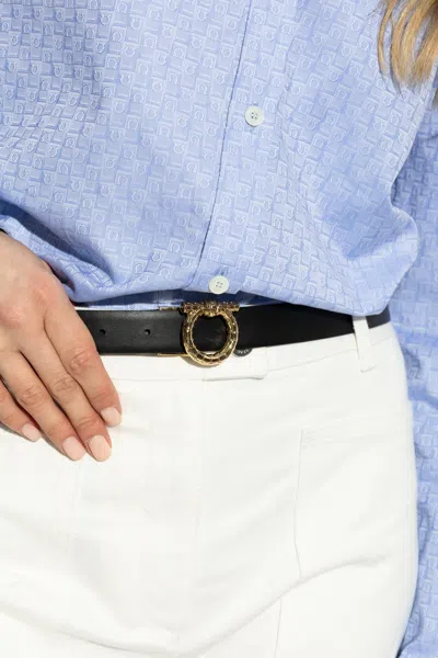 Ferragamo Adjustable And Reversible Gancini Belt In Brown