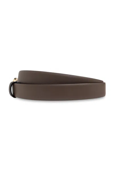 Ferragamo Adjustable And Reversible Gancini Belt In Brown