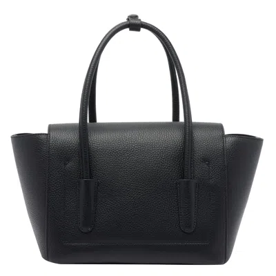 Coccinelle Double Beat Leather Tote Bag In Black