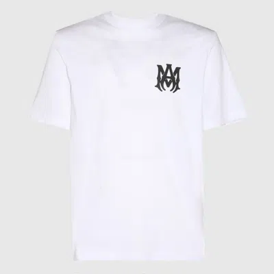 Amiri Men White Crewneck T-shirt With Logo Print On The Front And Logo Lettering On The Rear In Cott In White