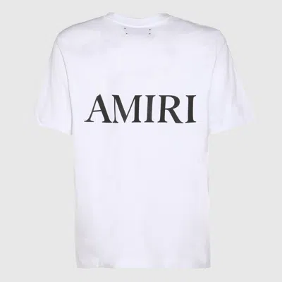 Amiri Men White Crewneck T-shirt With Logo Print On The Front And Logo Lettering On The Rear In Cott In White