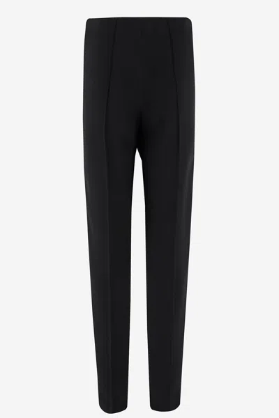 Giorgio Armani Tailored Stretch Viscose Pants With Pleated Detailing In Black