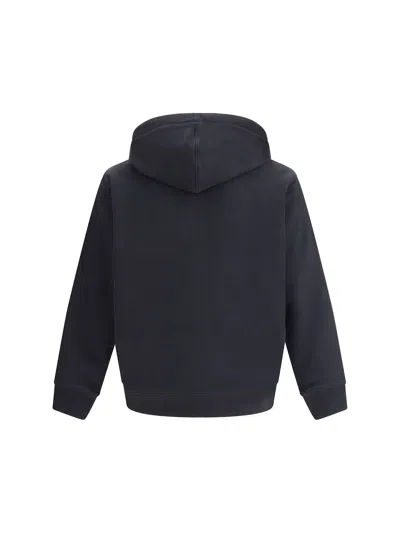 Givenchy Logo Stamp Zip-up Hooded Sweatshirt In Black