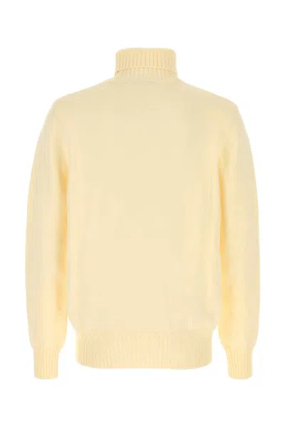 Givenchy Cotton Turtleneck Sweater Ribbed Cuffs In Neutral