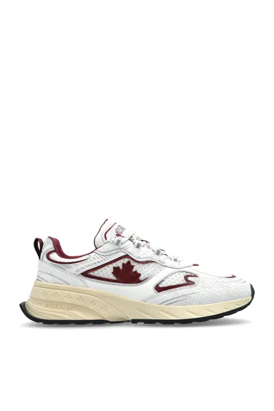 Dsquared2 Sprinter Maple-leaf Sneakers In White