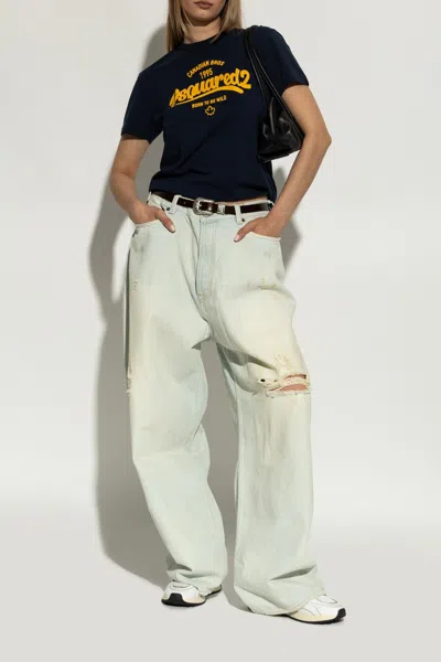 Dsquared2 Sprinter Maple-leaf Sneakers In White