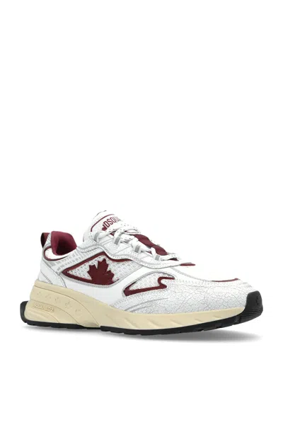 Dsquared2 Sprinter Maple-leaf Sneakers In White