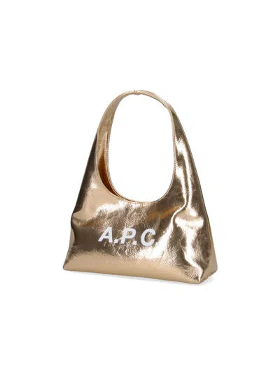 Apc A.p.c. Small Golden Shoulder Bag "baby Ninon" In Gold