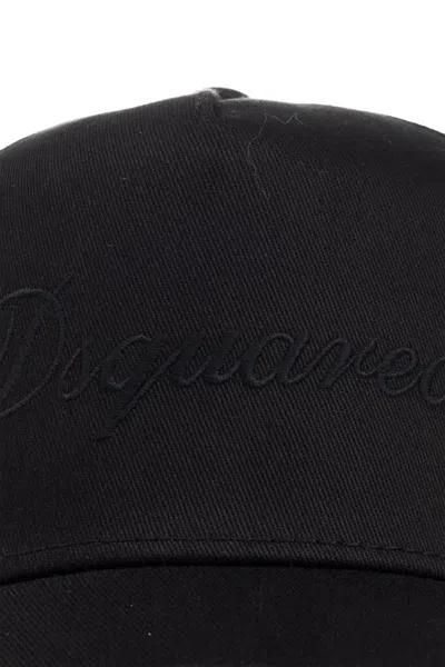 Dsquared2 Structured Baseball Cap Curved Brim In Black