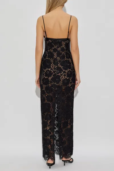 Self-portrait Floral Lace Maxi Dress In Black