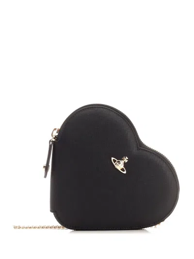 Vivienne Westwood 'new Heart' Crossbody Bag In Black
