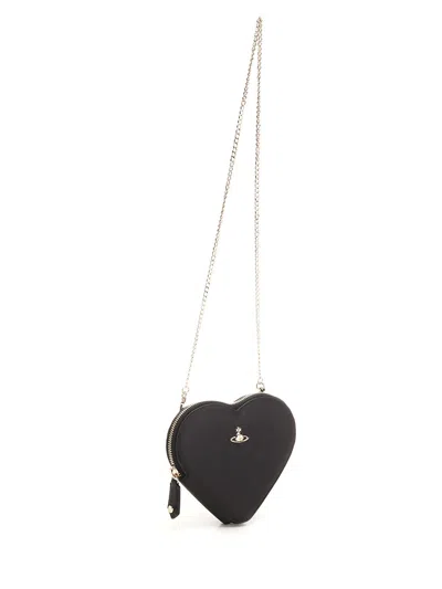 Vivienne Westwood 'new Heart' Crossbody Bag In Black