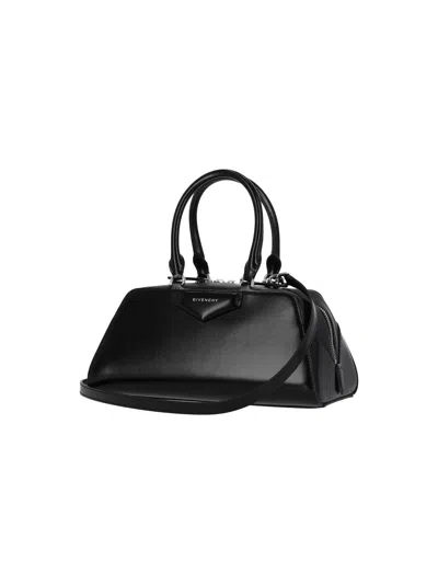 Givenchy Women Antigona East West Small Leather Shoulder Bag In Black