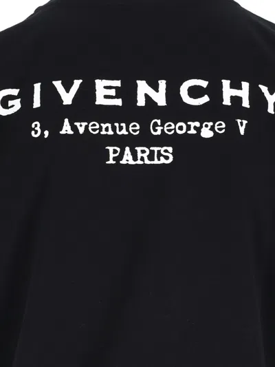 Givenchy Black Crewneck T-shirt With Logo Lettering On Front And Rear In Cotton Woman In Black