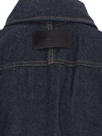 Givenchy Collared Neck Structured Long Sleeves Top In Blue