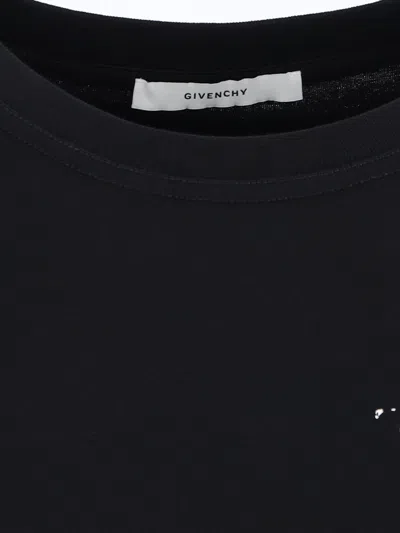 Givenchy Black Crewneck T-shirt With Logo Lettering On Front And Rear In Cotton Woman In Black