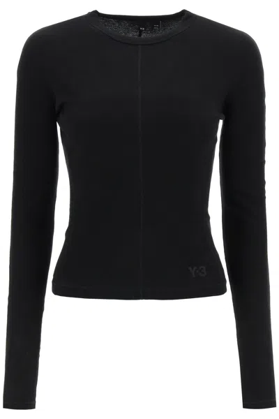 Y-3 Logo-print Long-sleeve Top In Black