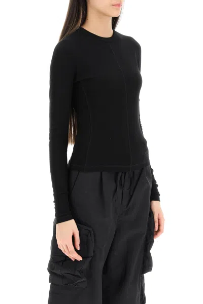 Y-3 Logo-print Long-sleeve Top In Black