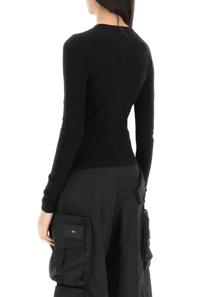Y-3 Logo-print Long-sleeve Top In Black