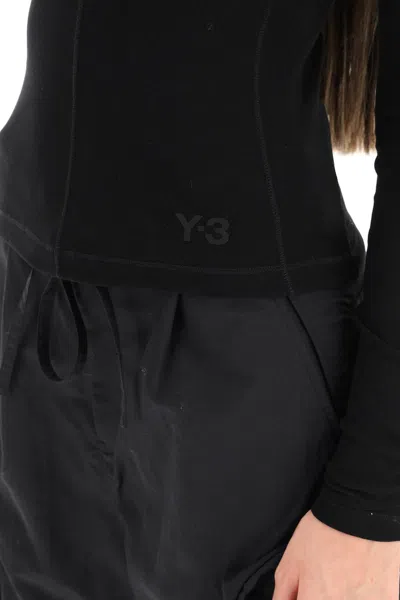 Y-3 Logo-print Long-sleeve Top In Black