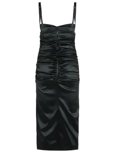Dolce & Gabbana Abito In Raso Stretch Nero  Donna In Multi